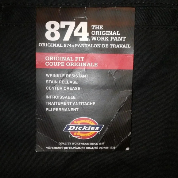 Men's NWT Dickies 864 Original Fit Black Denim Work Pants Size 36x32 - Picture 3 of 10